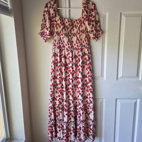 Betsey Johnson Red and White Floral Maxi Dress - Picture 2 of 13
